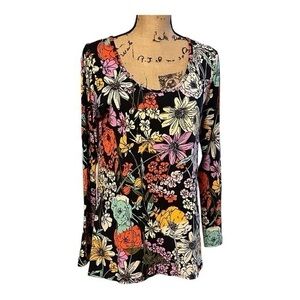 Womens Size M Lularoe Multicolor Lynnae Floral Print Top